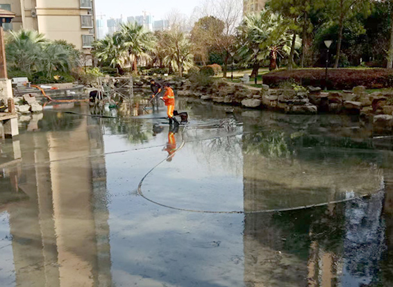 徽县景观池淤泥清理